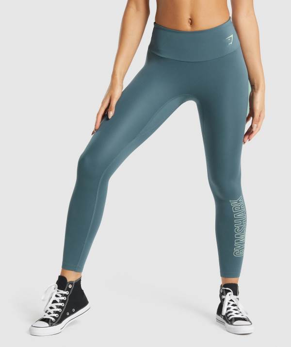 Damske Legíny Gymshark Training Graphic Tyrkysové | WX1739460